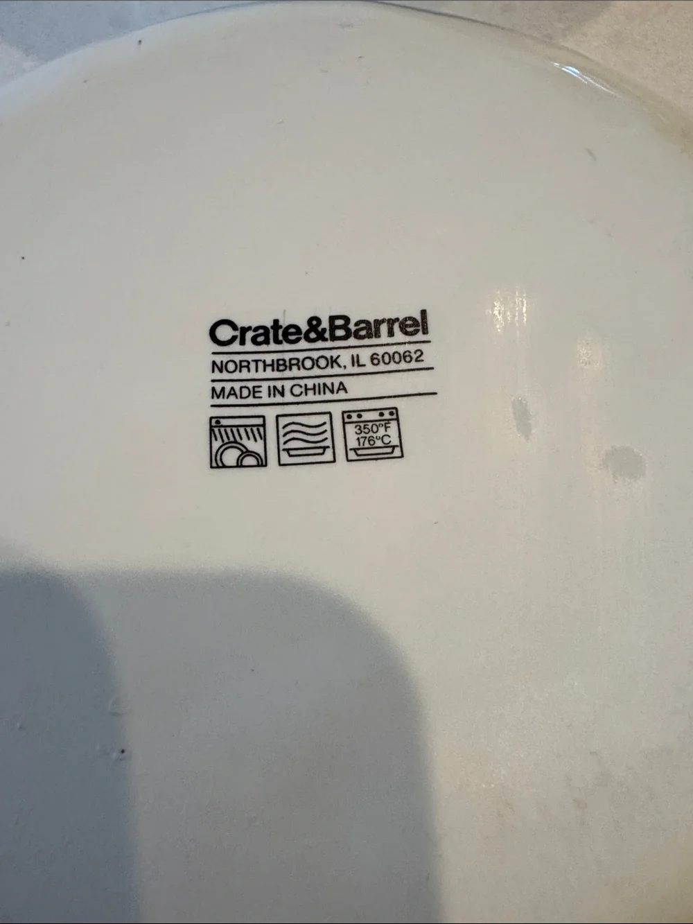 Crate&Barrel Mercer White Ceramic Bowls with Black Rim - Set of 5